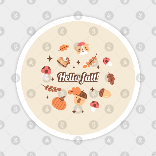 Hello Fall, Bubu and Moonch Magnet by Noristudio